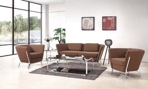 咖啡色办公沙发 现代办公沙发HY-S032